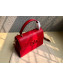 Valentino Large VSLING Grainy Calfskin Top Handle Bag 0530 Red 2019