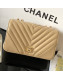 Chanel Chevron Smooth Calfskin Small Flap Bag A91586 Beige 2019
