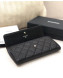 Chanel Classic Quilted Grained Leather Flap Wallet A50096 Black/Silver 