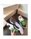 Stella McCartney Eclypse Velcro Sneaker in Suede and Calfskin Green/Grey/White 2019