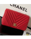 Chanel Chevron Smooth Calfskin Small Flap Bag A91586 Red 2019