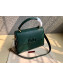 Valentino Large VSLING Grainy Calfskin Top Handle Bag 0530 Green 2019