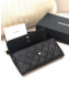 Chanel Classic Quilted Grained Leather Flap Wallet A50096 Black/Gold