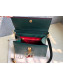 Valentino Large VSLING Grainy Calfskin Top Handle Bag 0530 Green 2019