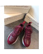 Stella McCartney Eclypse Lace-up Sneaker in Calfskin and Suede Burgundy 2019