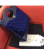 Chanel Quilted Velvet 31 Medium Shopping Bag Blue 2019
