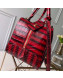 Louis Vuitton Cube Néo Square Crocodile Embossed Striped Top Handle Bag M55334 Red 2019