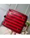 Louis Vuitton Cube Néo Square Crocodile Embossed Striped Top Handle Bag M55334 Red 2019