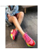Stella McCartney Eclypse Lace-up Sneaker in Calfskin and Suede Pink/Red 2019