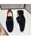 Gucci Men's Jordaan GG Velvet Horsebit Loafer Black 