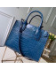 Louis Vuitton City Steamer PM Top Handle Bag in Glossy Crocodile Leather N95169 Blue 2019