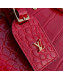 Louis Vuitton City Steamer PM Top Handle Bag in Glossy Crocodile Leather N93548 Red 2019