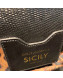 Dolce&Gabbana DG Sicily Small Lizard Embossed Calfskin Top Handle Bag Black 2019