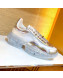 Jimmy Choo Monogram Diamond/F Low Top Sneaker White 2019
