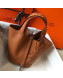 Hermes Picotin Lock Bag with Woven Top Handle in Epsom Leather 18cm Brown 2019