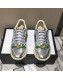 Gucci Screener Metallic Sneaker Silver/Green 2019