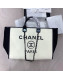 Chanel Deauville Wool Felt Large Shopping Bag A93786 White/Black 2019