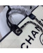 Chanel Deauville Wool Felt Large Shopping Bag A93786 White/Black 2019