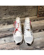 Off-White Cotton Canvas Striped High-Heel Sneakers White 2019 (For Women and Men)