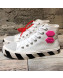 Off-White Cotton Canvas Striped High-Heel Sneakers White 2019 (For Women and Men)