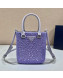 Prada Small Crystal-Studded Satin Tote bag 1BA331 Purple 2021
