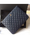 Chanel Grained Leather Clutch Bag 33cm Royal Blue 2019