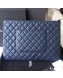 Chanel Grained Leather Clutch Bag 28cm Royal Blue 2019
