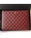 Chanel Grained Leather Clutch Bag 33cm Burgundy 2019