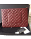 Chanel Grained Leather Clutch Bag 28cm Burgundy 2019