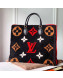 Louis Vuitton LV Teddy Onthego Monogram Wool Tote Bag M55420 Black/Red 2019