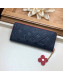 Louis Vuitton Clémence Wallet in Monogram Empreinte Leather M64161 Navy Blue/Red