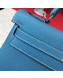 Hermes Kelly 32cm in Original Togo Leather Bag Blue Denim 