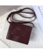 Bottega Veneta Cassette Mini Crossbody Bag in Maxi-Weave Lambskin Burgundy 2019