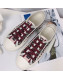Dior Walk'N'dior Embroidered Cotton Canvas Sneakers Burgundy/Pink 07 2019