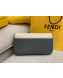 Fendi Baguette Studs Flap Shoulder Bag Grey 2019