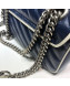 Gucci GG Diagonal Marmont Mini Bag ‎446744 Blue/White 2019