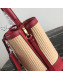 Prada Double Woven Medium Bucket Bag 1BA212 Red 2019