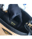 Prada Double Woven Medium Bucket Bag 1BA212 Black 2019