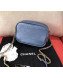 Chanel Medium Metallic Leather Camera Case Shoulder Bag AS0137 Blue 2019
