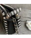 Chanel Vanity Grained Calfskin Clutch with Chain A84450 Black/White 2019