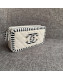 Chanel Vanity Grained Calfskin Clutch with Chain A84450 White/Black 2019