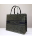 Dior Book Tote Camouflage Embroidered Canvas Bag Green 2019