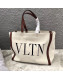 Valentino VLTN Canvas Shopping Tote 0978 Brown Leather 2019