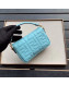Fendi Baguette Mini FF Logo Lambskin Flap Bag Light Blue 2019