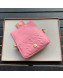 Fendi Baguette Large/Mini FF Logo Lambskin Flap Bag Pink 2019