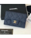 Chanel Grained Leather Classic Card Holder AP0214 Navy Blue 2019