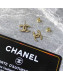 Chanel Twist CC Crystal Stud Earrings Gold 2019