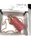 Chanel Chain and Quilted Lambskin Bottle Shaped Clutch with Chain Pink 2020