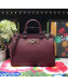 Gucci Zumi Grainy Leather Medium Top Handle Bag ‎564714 Burgundy 2019
