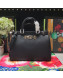 Gucci Zumi Grainy Leather Medium Top Handle Bag ‎564714 Black 2019